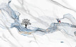 爵士白新高档山水画 tif分层