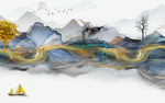 高清 中国风山水画 tif分层