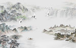 中国风客厅新山水画 TIF分层