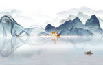 现代 新轻奢山水画 tif分层