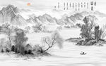现代灰色新山水画 tif分层