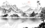 灰色新山水画 tif分层