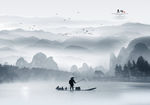 山水画水墨山水画 意境山水画