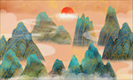 国潮山水装饰画