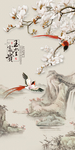 中式花鸟玄关背景