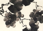 写意葡萄黑白水墨画