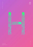 创意字母H渐变海报艺术