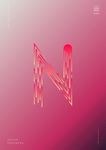 创意字母N渐变海报
