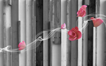 玫瑰木纹背景立体背景墙壁画