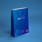 蓝色简约大气手提袋设计