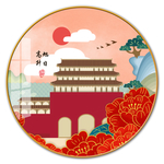中国红宫墙中式民俗国潮图片
