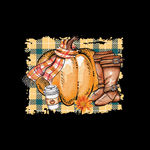 万圣节南瓜皮靴咖啡杯手绘插画