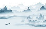 蓝色沙发山水画 TIF分层