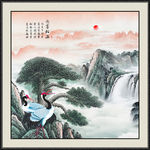 迎客松国画迎客松