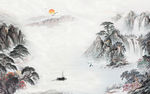 国画中式风山水画 tif分层