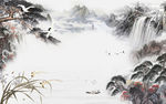 大气中式风山水画 tif分层