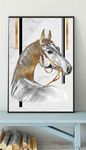 现代北欧风金色骏马玄关装饰画