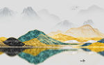 简约新轻奢山水画 tif分层