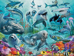 3D海底世界海豚室内背景墙