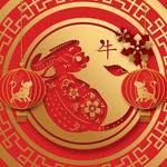 红色牛年国风海报