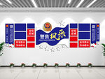 警察公安风采党建文化墙照片墙