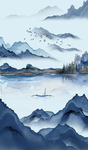 水墨山水玄关装饰画