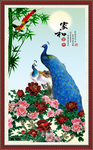 孔雀牡丹图