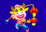 卡通牛牛年门画牛年门贴