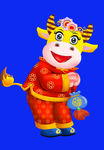 卡通牛牛年牛年门画牛年门贴