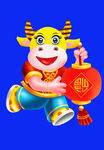 牛年门画牛年门贴卡通牛