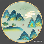 新中式山水画 水墨山水