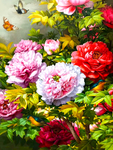 牡丹花卉油画