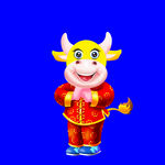 卡通牛牛年门画牛年门贴
