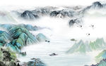 新款轻奢风格山水 tif分层