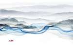 现代 新意境山水画 tif分层