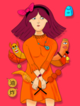 油炸人物插画