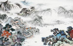 国画新简约山水画 tif分层