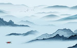 中式客厅山水画 TIF分层