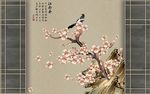 山水情梅花电视背景墙
