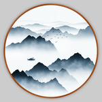 圆形山水画