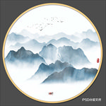 圆形山水画