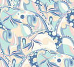 线条几何抽象叶子花