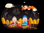 牛年财神卡通插画