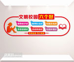 文明校园六个好文化墙
