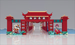 国潮新春门头通道美陈