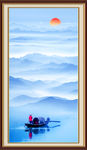 竖幅山水画