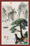 迎客松 山水画