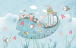 简约海洋儿童房背景