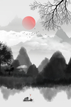 山水晶瓷画