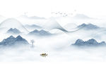 中式意境山水画
